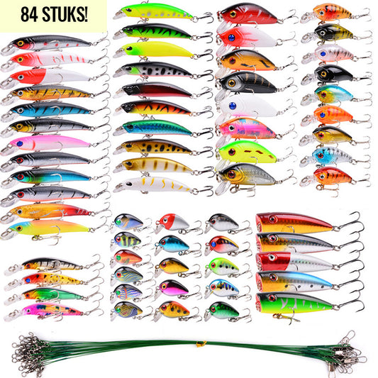 GET HOOKED™ - 84 Stuks Mix Kunstaas (20x Extra onderlijn)