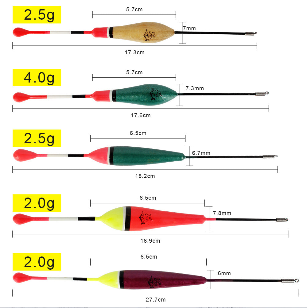 DriftDome™ - 10 Stuks Dobber Set (2.0g, 2.5g, 4.0g)